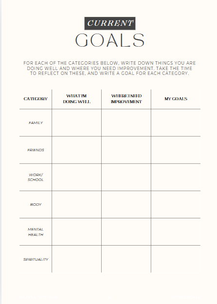 Goal Setting Sheet & Weekly Tracker