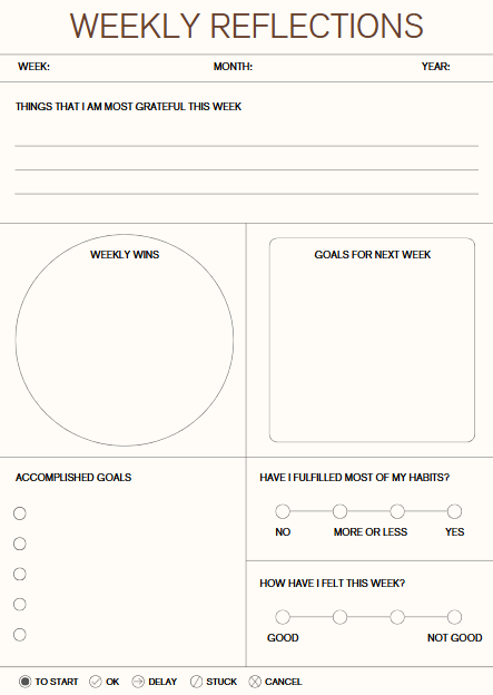Goal Setting Sheet & Weekly Tracker