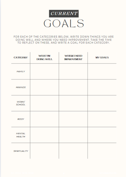 Goal Setting Sheet & Weekly Tracker